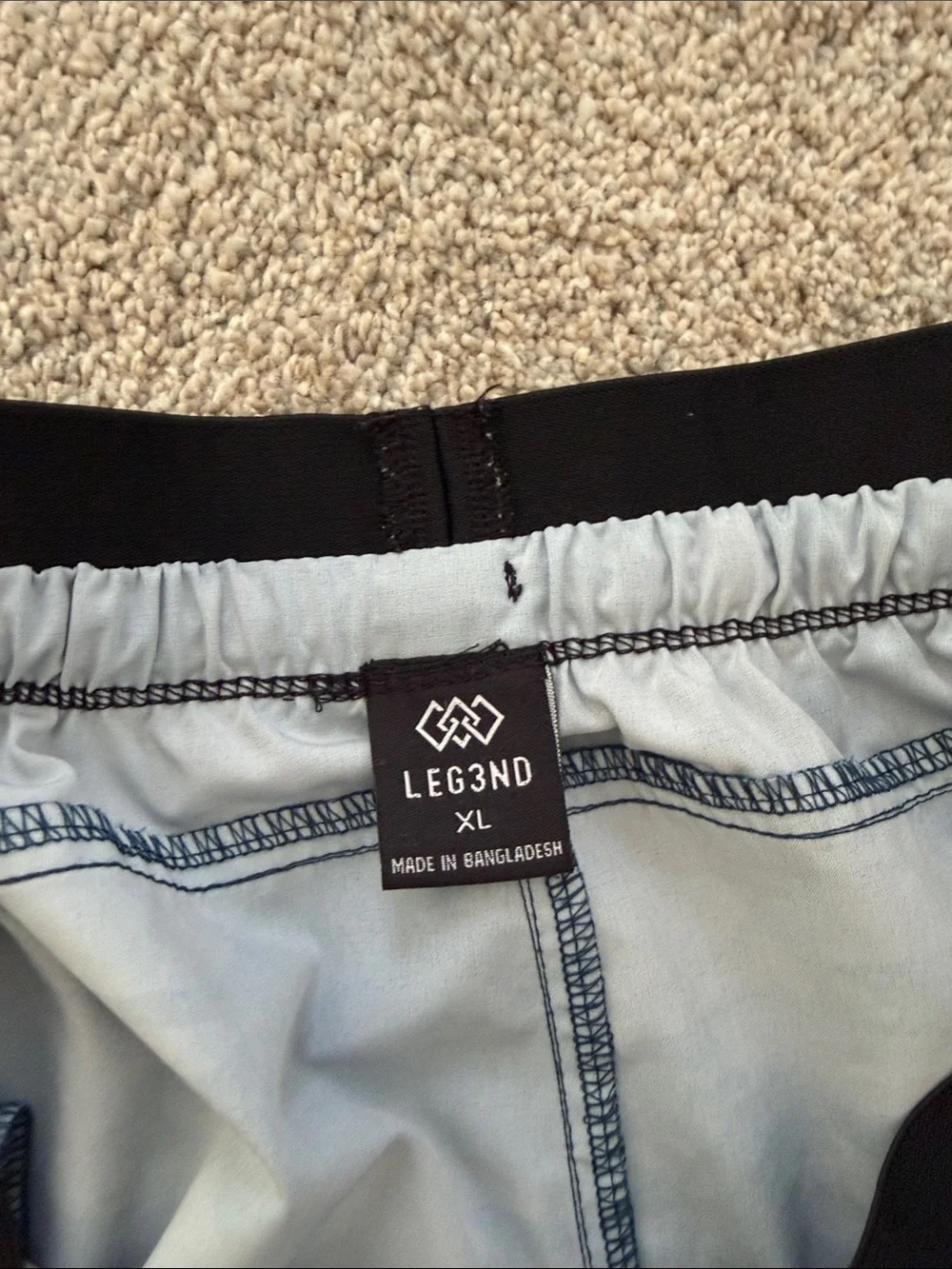 Men's Blue Camo Swim Trunks with Black Waistband